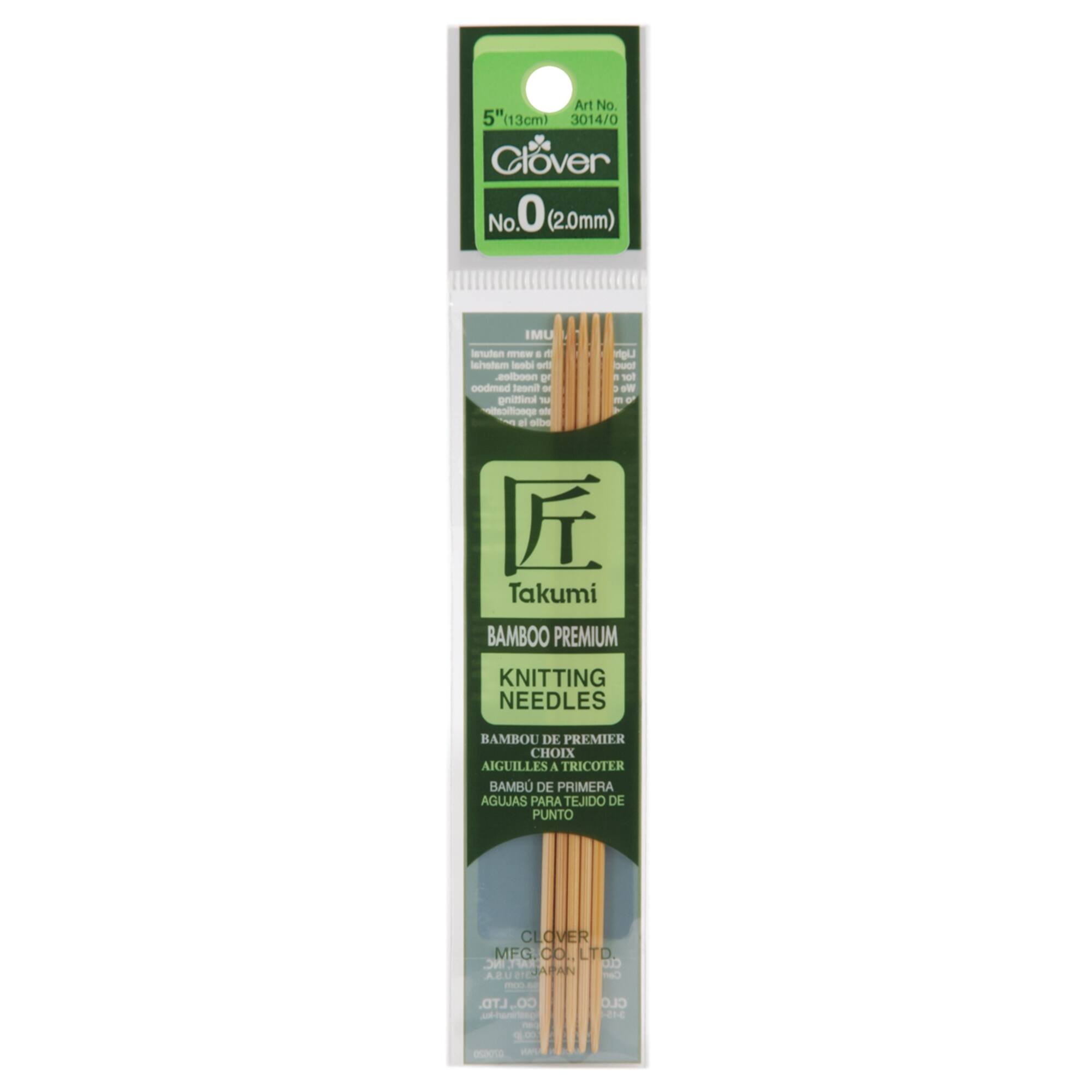 Clover Takumi® 5" Bamboo Double Pointed Knitting Needles